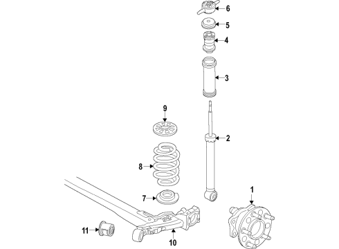 2018 Hyundai Accent Rear Axle, Suspension Components Torsion Axle Complete Diagram for 55100H9000