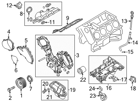 2011 Infiniti QX56 Filters Gasket-Oil Strain Diagram for 15053-1LA0A