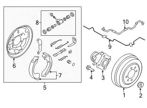 2017 Chevrolet City Express Anti-Lock Brakes Backing Plate Diagram for 19316572