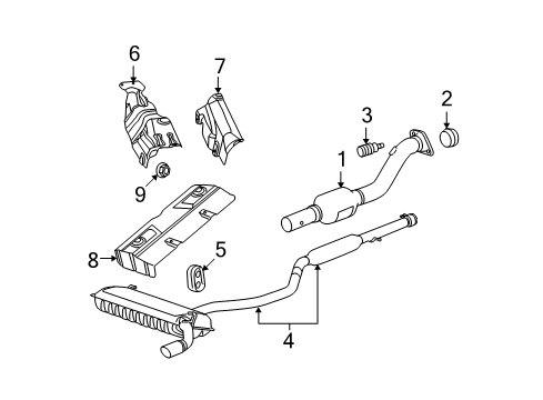 2009 Dodge Caliber Exhaust Components Catalytic Converter Gasket Diagram for 5181159AB