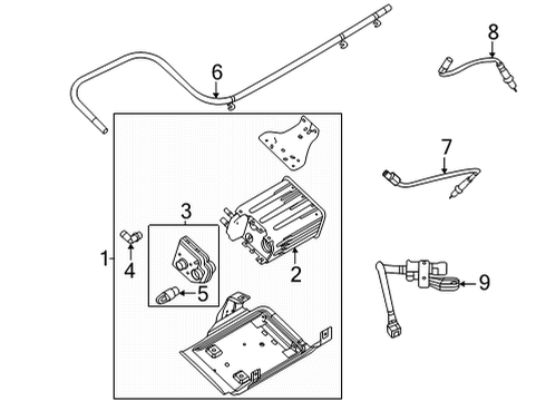 2015 Ford E-350 Super Duty Emission Components Vapor Separator Diagram for 9U5Z-9B328-A