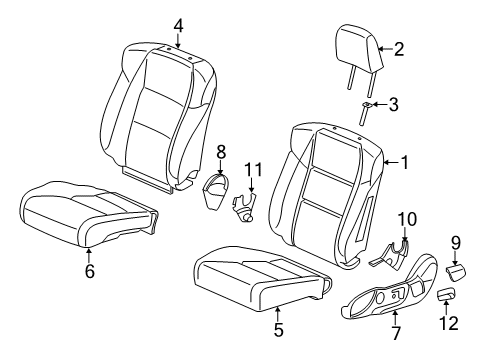 2013 Acura ILX Driver Seat Components Cover, Driver Side Reclining (Outer) (Premium Black) Diagram for 81638-TA0-A11ZJ