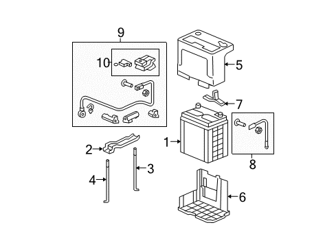 2008 Honda Fit Battery Cable Assembly, Battery Ground Diagram for 32600-SLN-900