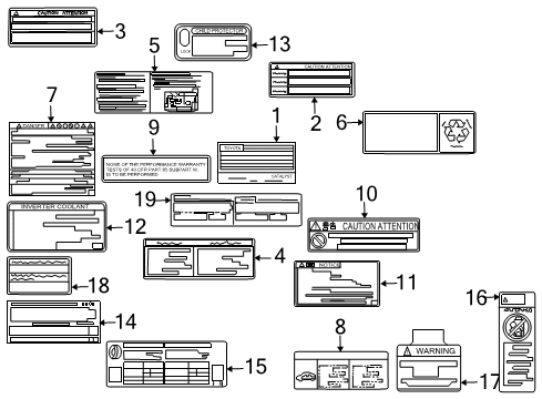 2013 Toyota Prius Plug-In Information Labels Caution Label Diagram for 82685-47100