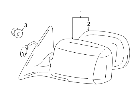 2003 Toyota Sequoia Outside Mirrors Mirror Glass Diagram for 87961-34080