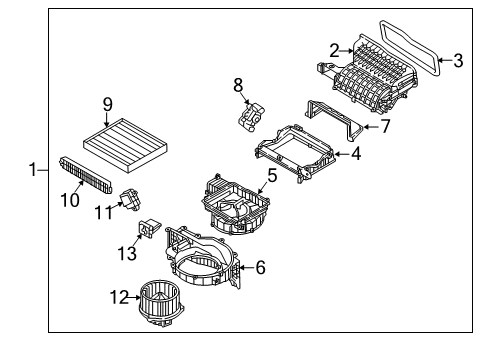 2017 Hyundai Tucson A/C & Heater Control Units Case-Intake, Lower Diagram for 97124D3000