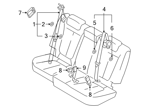 2012 Hyundai Santa Fe Seat Belt Stopper-Seat Belt Lower Diagram for 88878-0W000-HZ