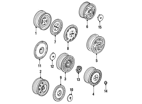 1988 Honda Prelude Wheels Trim, Passenger Side Wheel (14") Diagram for 44733-SF1-952