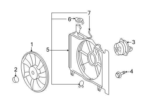 2010 Scion xD Cooling System, Radiator, Water Pump, Cooling Fan Reservoir Hose Diagram for 16378-37020