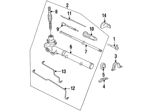 1990 Chrysler New Yorker Steering Column & Wheel, Steering Gear & Linkage, Housing & Components, Shaft & Internal Components, Shroud, Switches & Levers Rack And Pinion Gear Diagram for R0400207