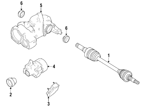 2005 Ford Freestyle Rear Axle, Differential, Drive Axles, Propeller Shaft Axle Shaft Assembly Diagram for 6F9Z-4K138-A