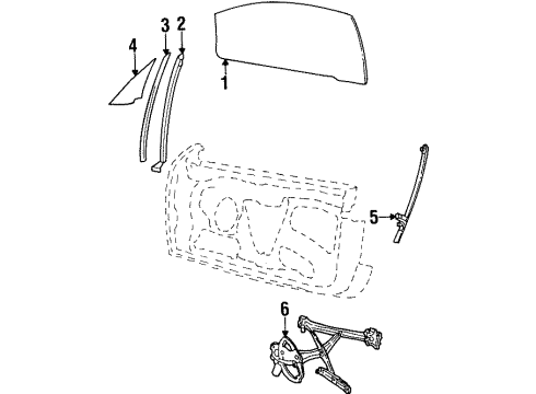 1999 Mercury Cougar Door & Components Weatherstrip Diagram for F8RZ6320538BB