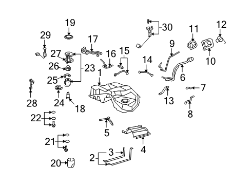 2010 Lexus LS460 Fuel Supply Fuel Tank Assembly Diagram for 77001-50141