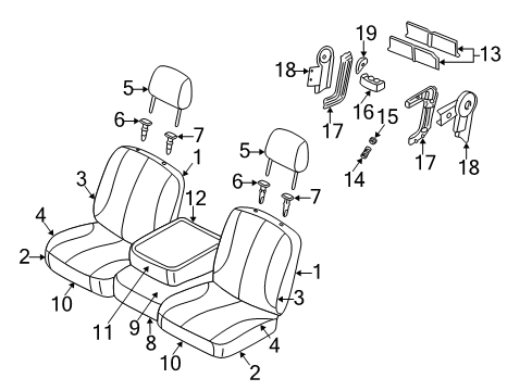 2008 Dodge Ram 3500 Front Seat Components Front Seat-Cushion Cover-Top Back Diagram for 1FN251D5AA