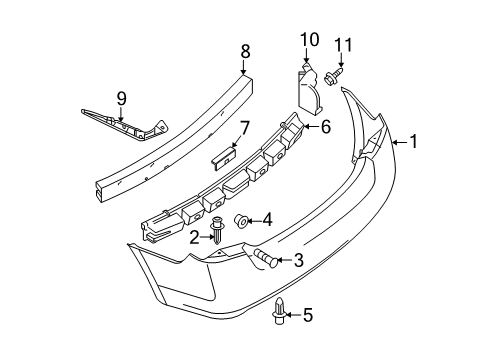 2011 Nissan Sentra Rear Bumper Closing-Rear Bumper, LH Diagram for 78819-ET00A