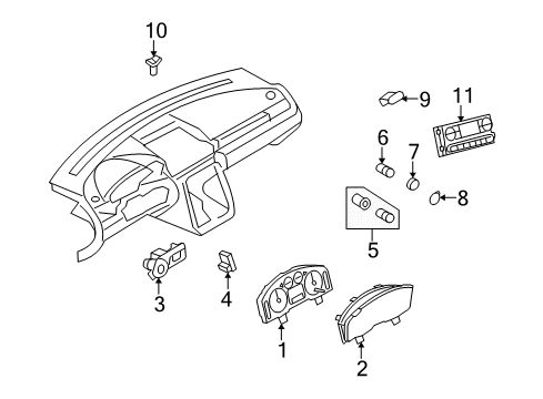 2006 Ford Freestyle Switches Headlamp Switch Diagram for 5F9Z-11654-FB