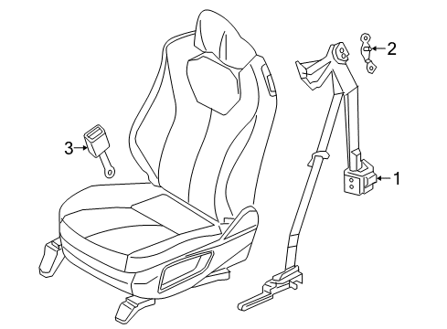 2019 Infiniti Q60 Seat Belt Seat Belt Kit-Front Seat Buckle, Rh Diagram for 86842-5CA1A
