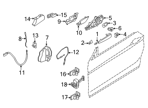 2016 BMW M2 Front Door Crash Pad, Left Diagram for 51337349067