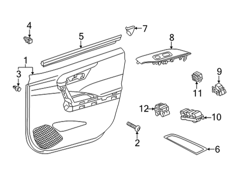 2022 Toyota Corolla Cross Interior Trim - Front Door Door Trim Panel Diagram for 67610-0A350-C0