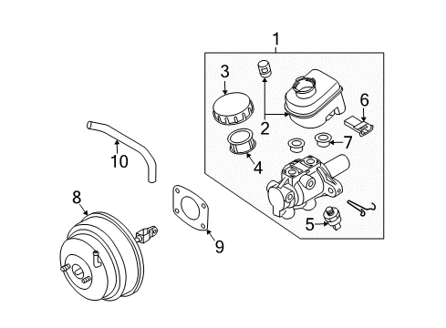 2003 Infiniti FX45 Hydraulic System Booster Assy-Brake Diagram for 47210-CG000