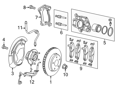 2015 Jeep Renegade Front Brakes Brake Diagram for 68462533AA