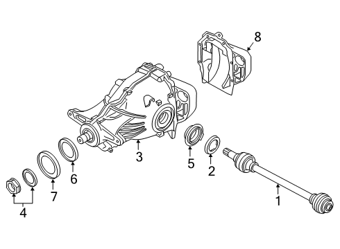 2022 BMW 840i xDrive Axle & Differential - Rear OUTPUT SHAFT, REAR LEFT Diagram for 33208666755
