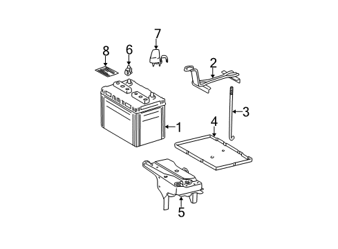 2006 Lexus RX330 Battery Clamp Sub-Assy, Battery Diagram for 74404-0E010