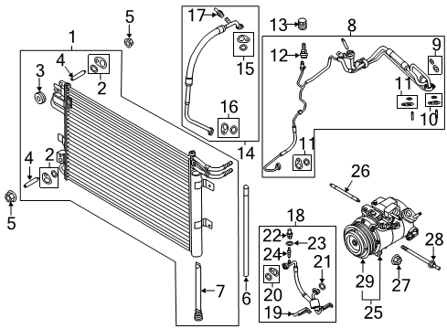 2015 Ford Flex A/C Condenser, Compressor & Lines Condenser Diagram for EG1Z-19712-F