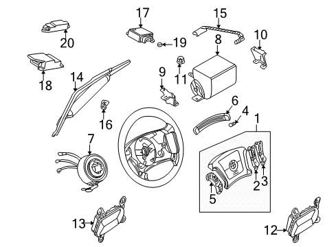 1997 BMW 750iL Air Bag Components Air Flow Switch Cruise Control Diagram for 61318368969
