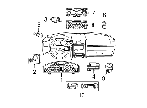 2007 Dodge Charger Automatic Temperature Controls Cluster-Instrument Panel Diagram for 5172065AF