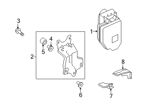 2012 Scion xB ABS Components Actuator Assembly Diagram for 44050-12521