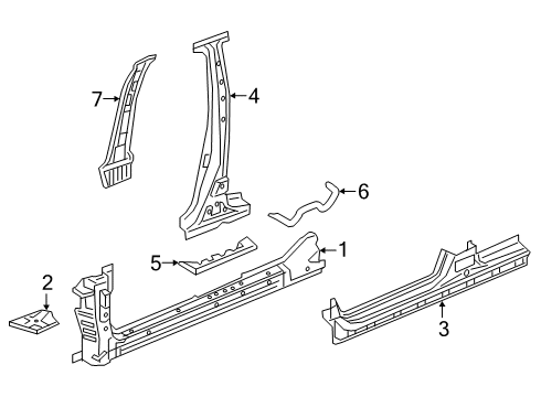 2019 Honda Insight Center Pillar, Rocker RNFCT COMP R Diagram for 63220-TXM-305ZZ