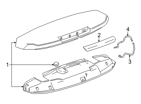 2018 GMC Yukon XL Rear Spoiler Washer Nozzle Diagram for 84003072