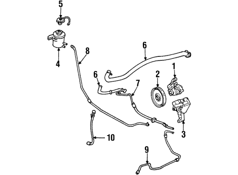 2000 Ford Windstar P/S Pump & Hoses, Steering Gear & Linkage Reservoir Assembly Diagram for XF2Z-3A697-AA