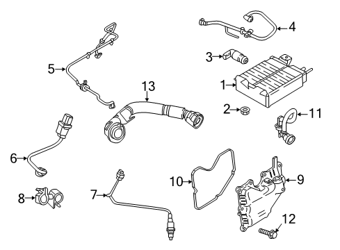 2018 Ford Focus Emission Components Vapor Hose Diagram for BV6Z-9D289-E