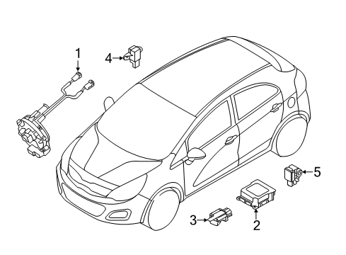 2015 Kia Rio Air Bag Components Clock Spring Contact Assembly Diagram for 93490-A4120