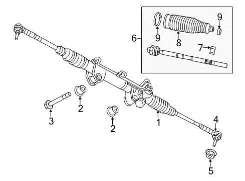 2013 Ram 2500 Steering Column & Wheel, Steering Gear & Linkage, Shroud, Switches & Levers Kit-Inner End Diagram for 68040228AA