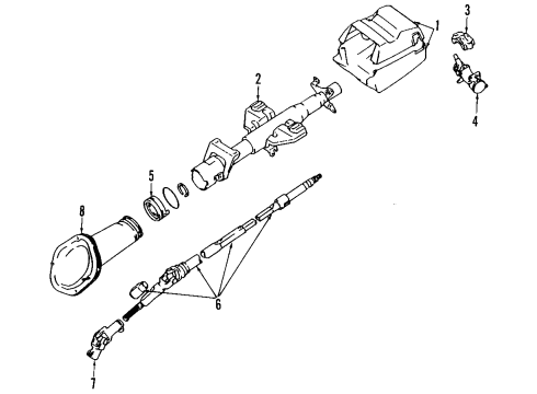 2000 Lexus ES300 Steering Column & Wheel, Steering Gear & Linkage Shaft Sub-Assy, Steering Intermediate Diagram for 45202-33010