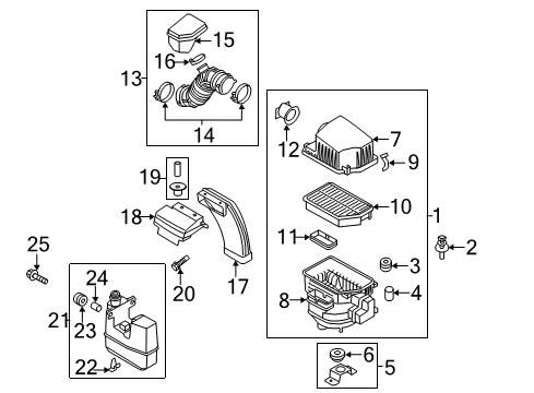 2015 Kia Sportage Filters Hose Assembly-Air Intake Diagram for 281302S900