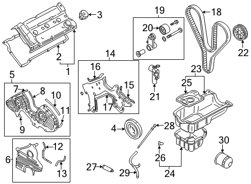 2002 Hyundai Santa Fe Filters Fuel Filter L/Life Assembly Diagram for 31112-26000