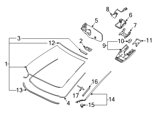 2020 Toyota C-HR Lane Departure Warning Trim Cover Diagram for 86466-10010