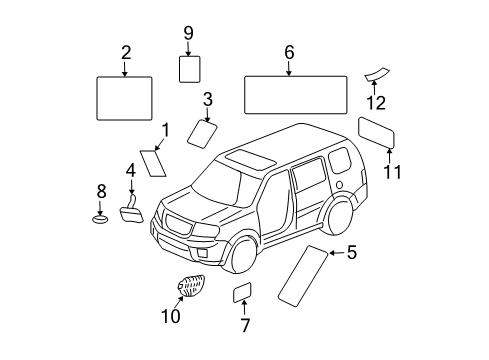 2010 Honda Pilot Information Labels Label, Hitch Caution Diagram for 74691-SZA-A00
