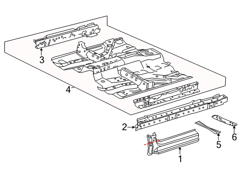 2016 Honda Accord Floor & Rocker Brace, Front Floor Diagram for 74179-T2F-A00