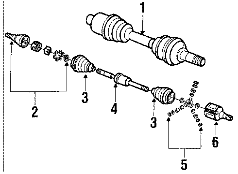 1989 Oldsmobile Toronado Drive Shaft - Front Axle Shaft Assembly Diagram for 26015543