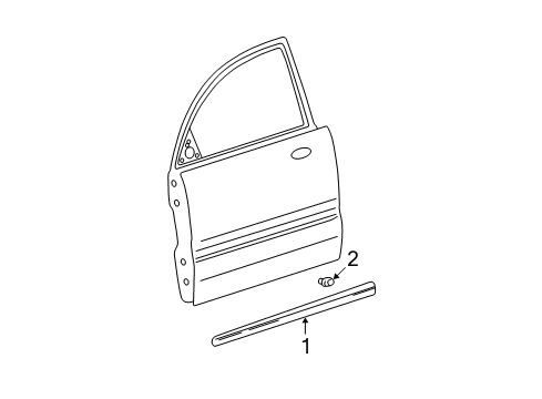 2001 Hyundai Sonata Exterior Trim - Front Door Moulding Assembly-Front Door Waist Line, RH Diagram for 87712-38000