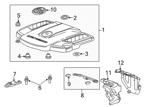 2014 Cadillac CTS Engine Appearance Cover Stud - Ball Diagram for 11609652