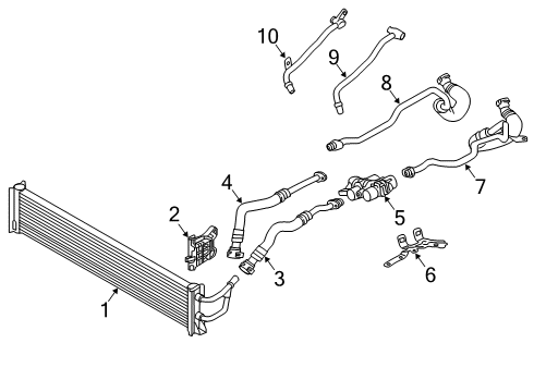 2020 BMW M760i xDrive Trans Oil Cooler Holder, Thermostat Diagram for 17228624268