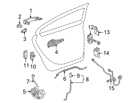 2012 Buick LaCrosse Rear Door - Lock & Hardware Knob, Rear Side Door Locking Rod Diagram for 25960129