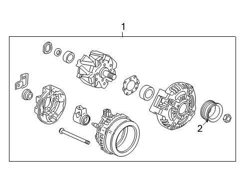 2011 Acura RDX Alternator Alternator, Core Id (104210-5160) (9764219-516) Diagram for 06311-RWC-505RM
