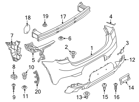 2018 BMW X2 Rear Bumper Rear Reflector, Rear Left Diagram for 63148053175